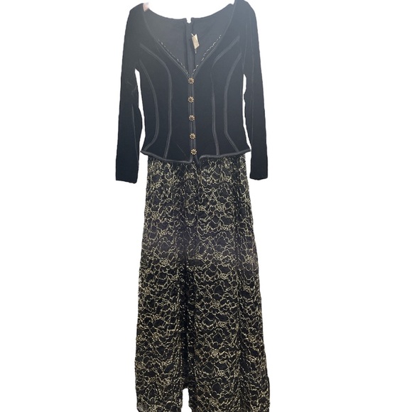 Vintage 1990s Stunning Tadashi Floor Length Long Sleeve Gown 14 - Picture 12 of 15